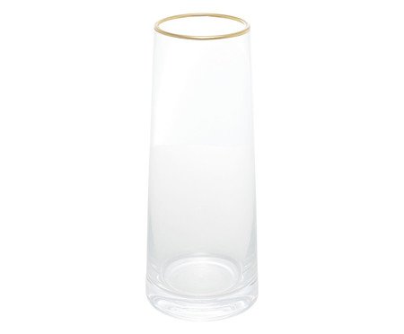 Vaso de Vidro com Borda Dourada Liz | Westwing