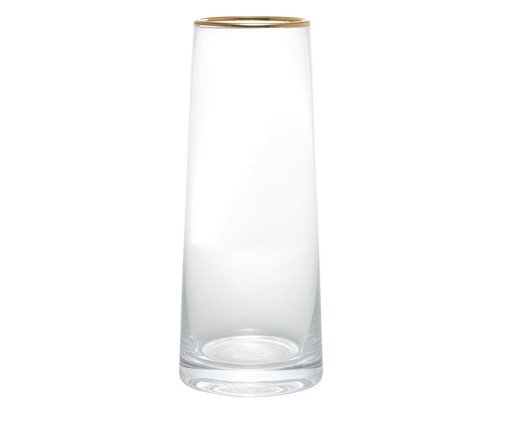Vaso de Vidro com Borda Dourada Liz, Dourado | WestwingNow