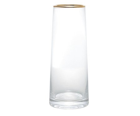 Vaso de Vidro com Borda Dourada Liz | Westwing