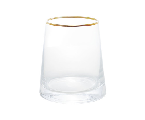 Vaso de Vidro com Borda Dourada Liz, Dourado | WestwingNow