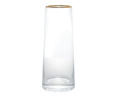 Vaso de Vidro com Borda Dourada Liz | Westwing