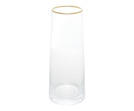 Vaso de Vidro com Borda Dourada Liz | Westwing