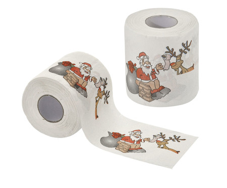 Rolo de Papel Higiênico Papai Noel e Rena