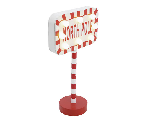 Enfeite Placa North Pole com Led, Vermelho | WestwingNow