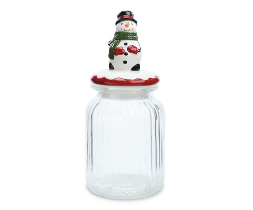 Pote de Vidro Boneco de Neve, Transparente | WestwingNow