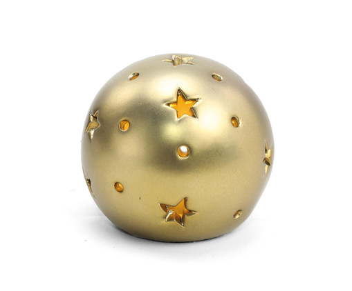 Enfeite Bola Natalina com Estrelas, Dourado | WestwingNow