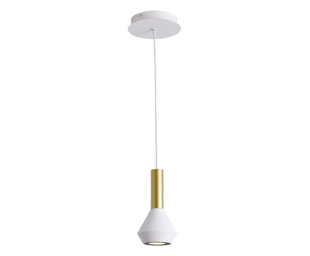 Pendente Pituco Branco e Dourado Bivolt