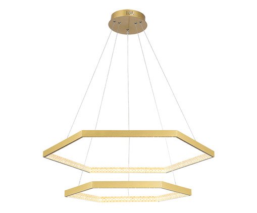 Pendente Hex Dourado e Transparente Bivolt, Colorido | WestwingNow