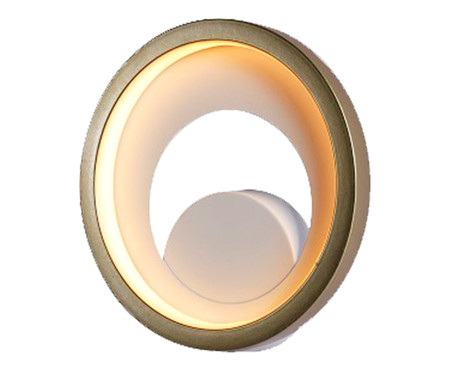 Arandela Plafon Loop Branco e Dourado Bivolt