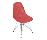Jogo de Cadeiras Vermelha com Base em Metal | WestwingNow