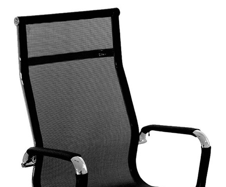 Cadeira Giratória com Rodízios Alta Office Eames Tela Preta | WestwingNow