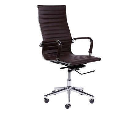 Cadeira Giratória com Rodízios Alta Office Eames Esteirinha Marrom | WestwingNow