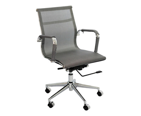 Cadeira Giratória com Rodízios Office Eames Tela Cinza | WestwingNow