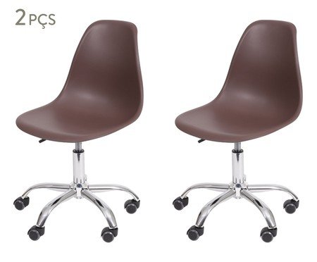 Jogo de Cadeiras Café com Rodízio | Westwing