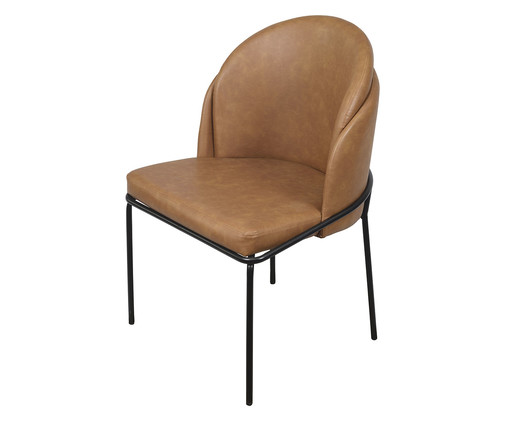 Cadeira Caramelo e com Base em Aço Pintado, Marrom | WestwingNow