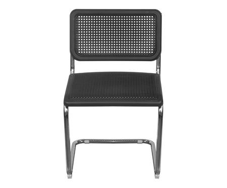 Cadeira Preta e com Base Fixa Cromada | WestwingNow
