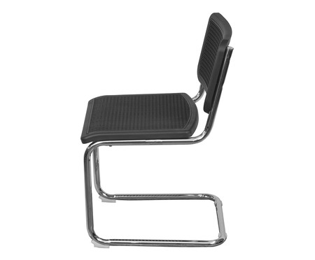 Cadeira Preta e com Base Fixa Cromada | WestwingNow