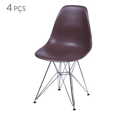 Jogo de Cadeiras Café Cromada | Westwing