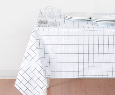 Toalha de Mesa Panamá Grid Azul Marinho | Westwing