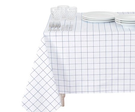 Toalha de Mesa Panamá Grid Azul Marinho | Westwing