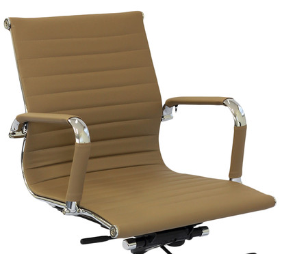 Cadeira Giratória com Rodízios Office Eames Esteirinha Caramelo | WestwingNow