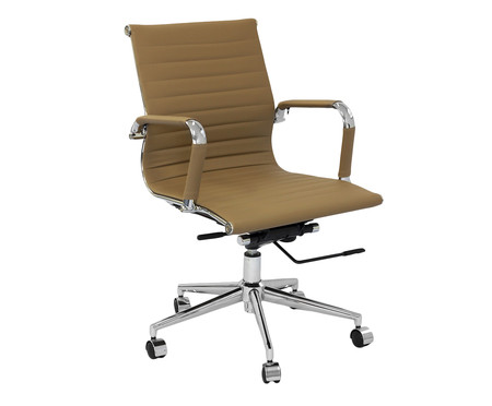 Cadeira Giratória com Rodízios Office Eames Esteirinha Caramelo | WestwingNow
