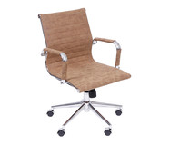 Cadeira com Rodízios Baixa Office Eames Esteirinha Castanho | WestwingNow