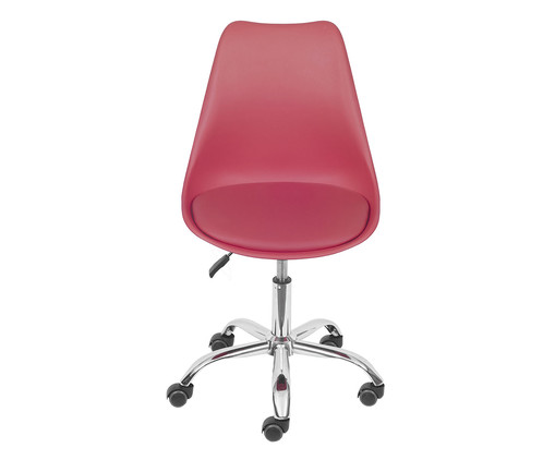 Cadeiras com Almofada Vermelha com Base Cromada Rodízio, Vermelho | WestwingNow