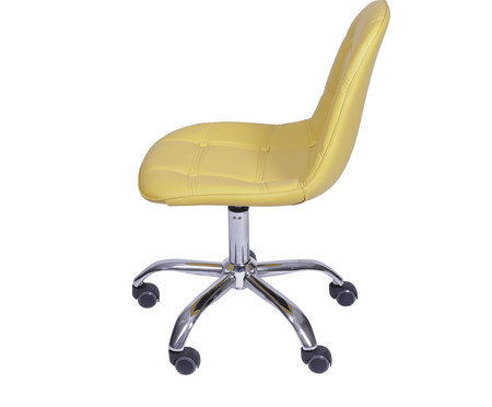 Jogo de Cadeiras Botone Amarela com Base Rodízio | WestwingNow
