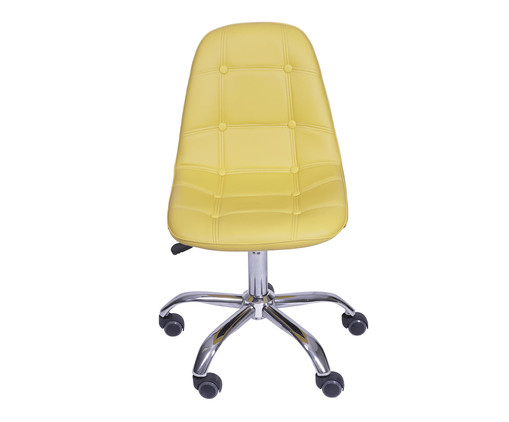 Jogo de Cadeiras Botone Amarela com Base Rodízio, Amarelo | WestwingNow