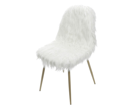 Cadeiras Pelo Branco Metal Amadeirado | WestwingNow