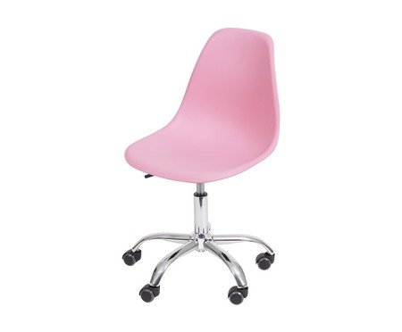 Cadeira com Rodízios Eames Paris Rosa