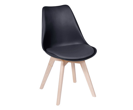 Cadeira Eames Paris Wood Preta