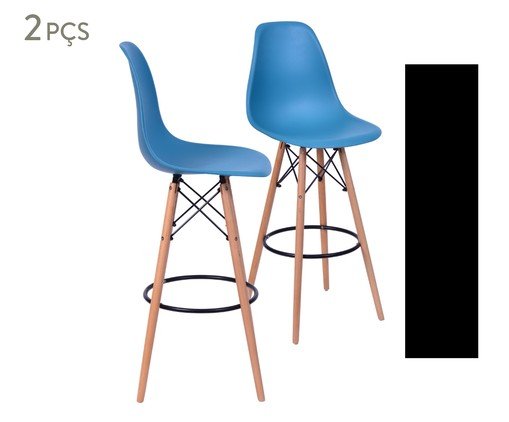 Jogo de Banquetas Azul Petróleo, Azul | WestwingNow