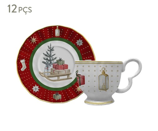 Jogo de Xícaras para Chá com Pires Christmas Gifts, Colorido | WestwingNow