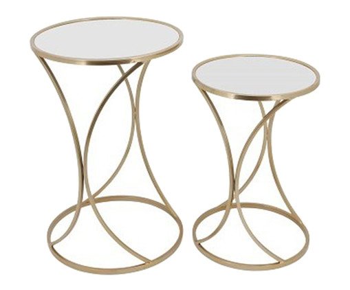 Jogo de Mesas Lateral Arcos, Prata ou Metálico | WestwingNow