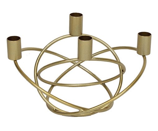 Castiçal Esfera Velas, Dourado | WestwingNow