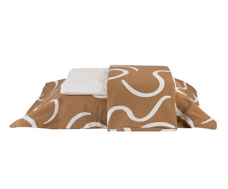 Jogo de Lençol Curves Marrom Claro