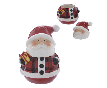 Potiche Papai Noel Vermelho e Branco e Preto