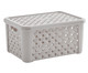 Cesta Organizadora com Tampa Rattan Creme, Bege | WestwingNow