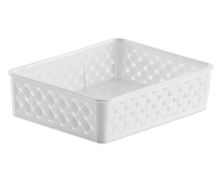 Cesto Organizador Rattan Branco