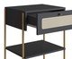 Mesa de Cabeceira Tela Oslo Nero e Dourado, black | WestwingNow