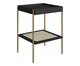 Mesa Lateral Quadrada com Prateleira Tela Oslo Nero e Dourado, black | WestwingNow