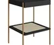Mesa Lateral Quadrada com Prateleira Tela Oslo Nero e Dourado, black | WestwingNow