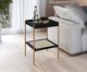 Mesa Lateral Quadrada com Prateleira Tela Oslo Nero e Dourado, black | WestwingNow