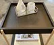 Mesa Lateral Quadrada com Prateleira Tela Oslo Nero e Dourado, black | WestwingNow