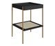 Mesa Lateral Quadrada com Prateleira Tela Oslo Nero e Dourado, black | WestwingNow