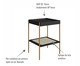 Mesa Lateral Quadrada com Prateleira Tela Oslo Nero e Dourado, black | WestwingNow