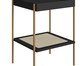 Mesa Lateral Quadrada com Prateleira Tela Oslo Nero e Dourado, black | WestwingNow