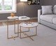 Mesa Redonda Volpi Média Industrial Branco e Dourado, white | WestwingNow